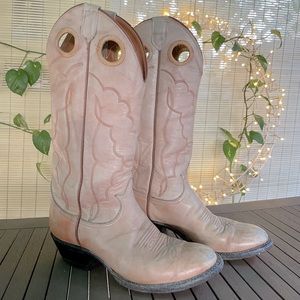 Tony Lama cream cowboy boots
